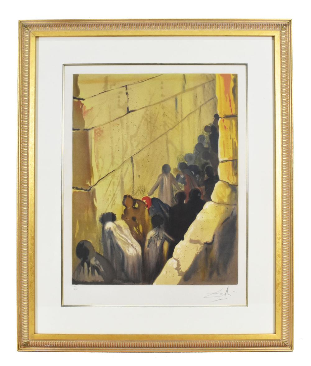 Appraisal: SALVADOR DALI Spanish - The Wailing Wall Signed Dali in