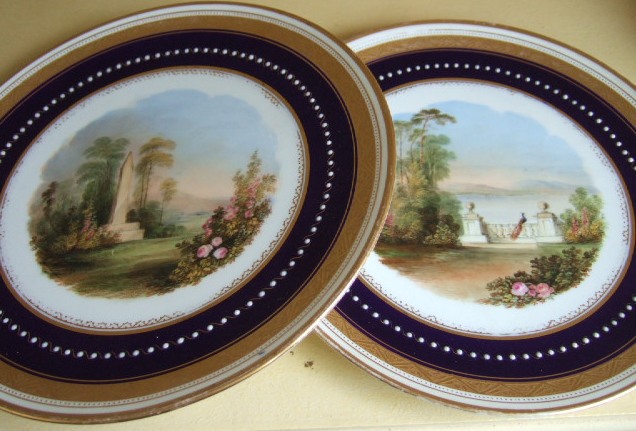 Appraisal: A pair of mid Victorian AYNSLEYS hand painted plates each