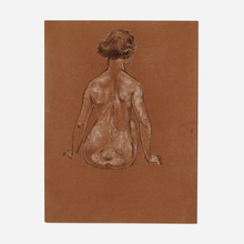 Appraisal: Arthur Bowen Davies Seated Nude c chalk and charcoal on