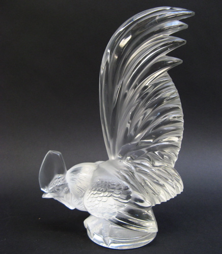 Appraisal: LALIQUE FRANCE CLEAR AND FROSTED GLASS MASCOT the hood ornament