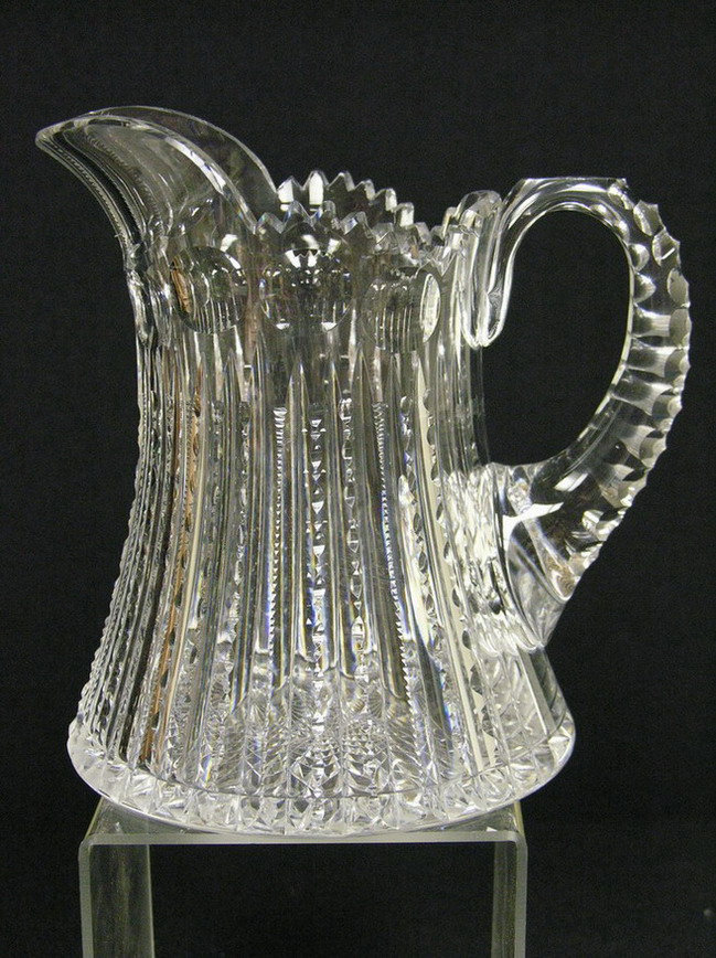 Appraisal: DORFLINGER WHITE MILLS ABP CUT GLASS PITCHER About unidentified pattern