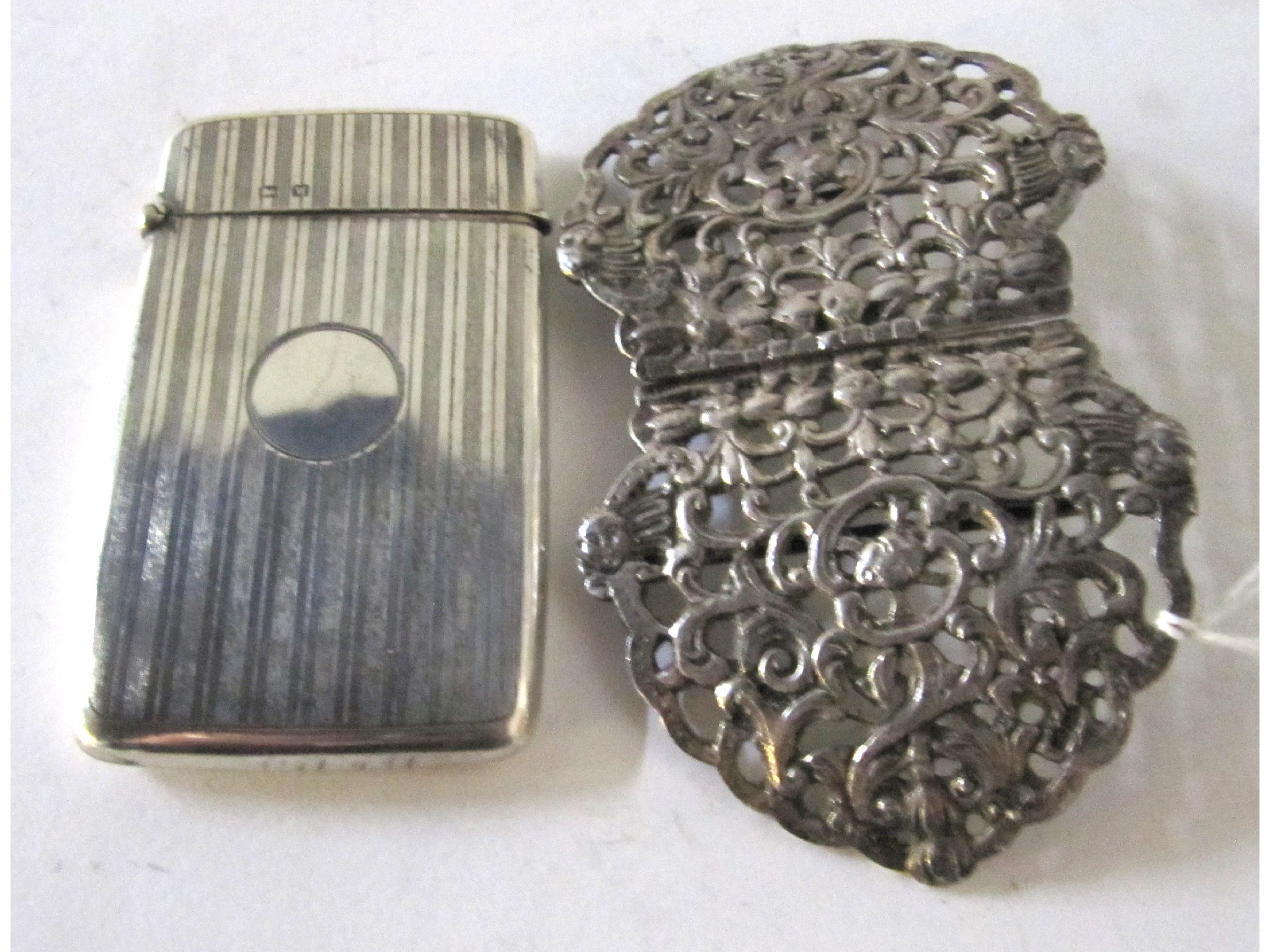 Appraisal: A lot comprising a silver card case and a white