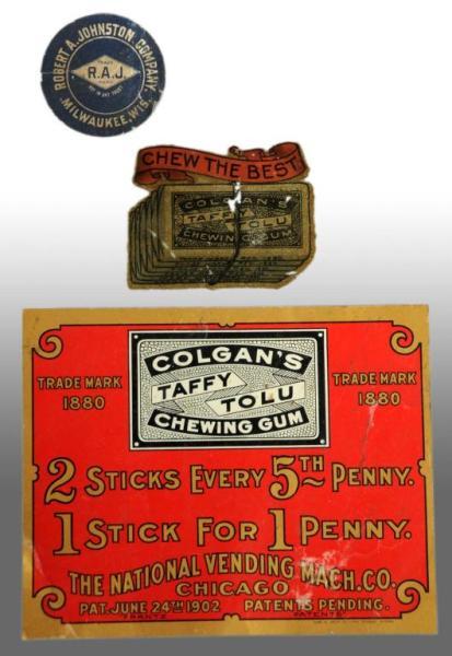 Appraisal: Lot of Colgan's Taffy Tolu Gum Items Description Circa Includes