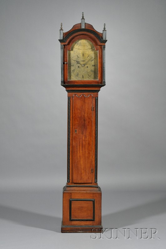 Appraisal: Cherry Longcase Clock by Robert Townsend Greenock with sheet brass