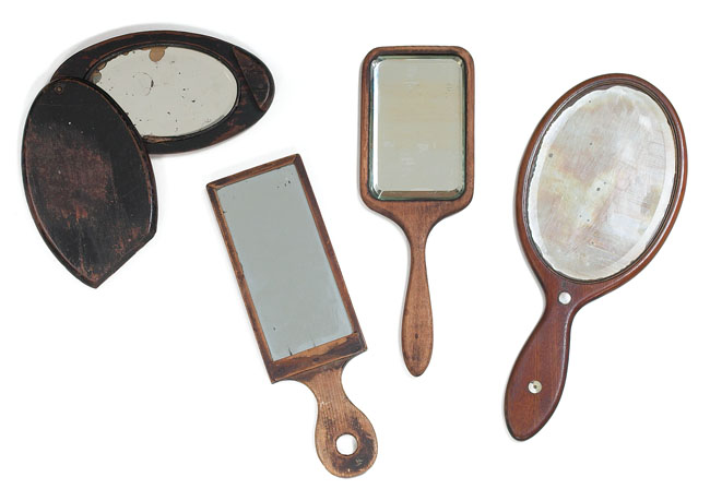 Appraisal: Shaker mirrors lot of four including one small folding mirror