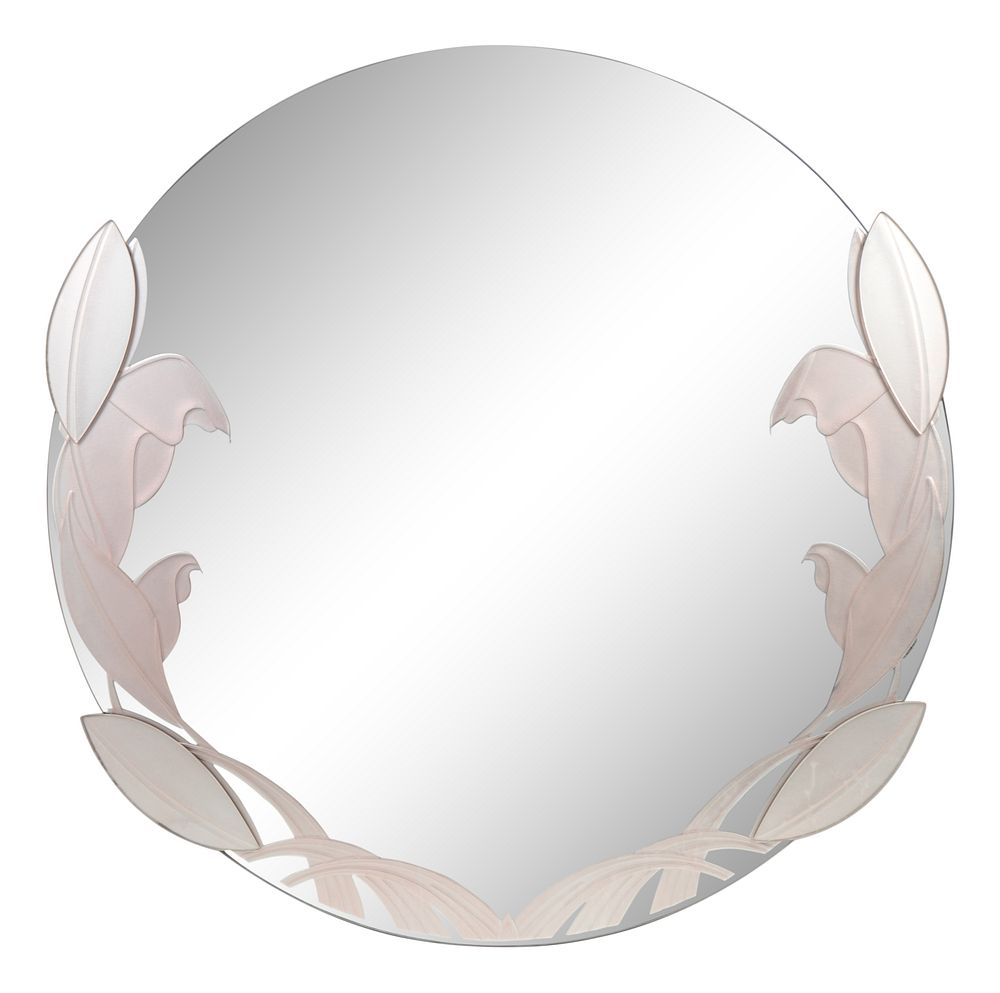 Appraisal: A Contemporary Glass Circular Mirror Diameter inches A Contemporary Glass