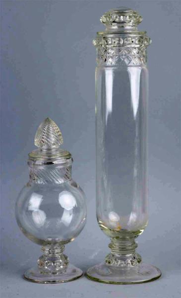 Appraisal: Lot Of Glass Candy Jars These two jars are in