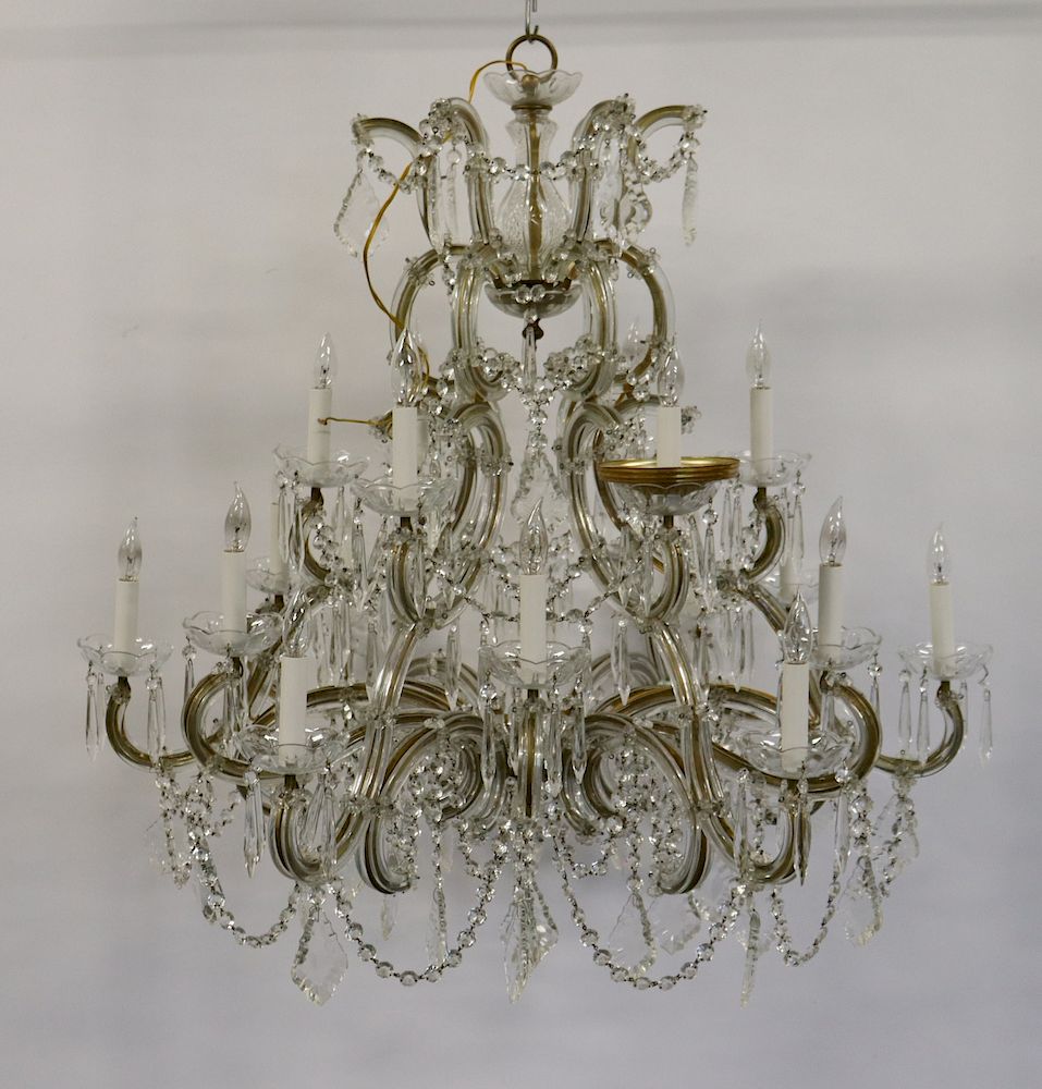 Appraisal: Antique Waterford Style Cut Glass Chandelier From an Old Westbury