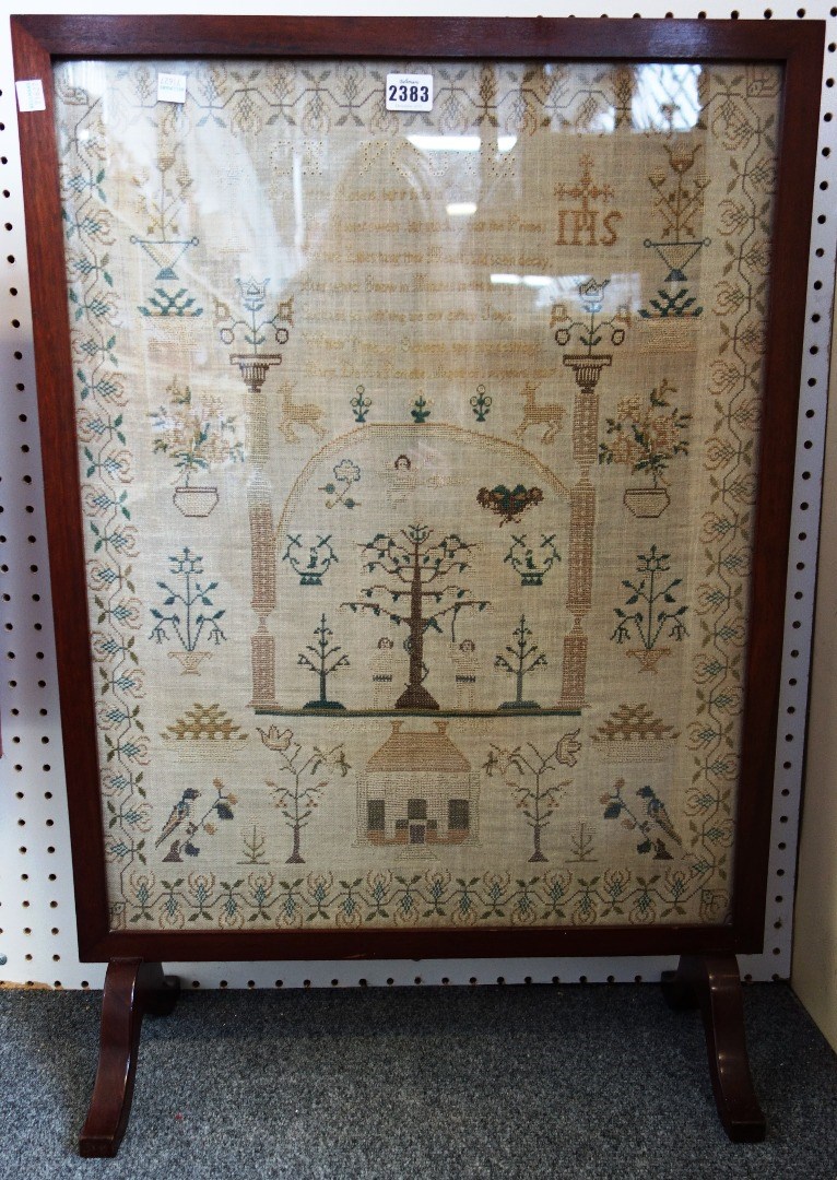 Appraisal: A needlework sampler by Mary de la Perello dated with