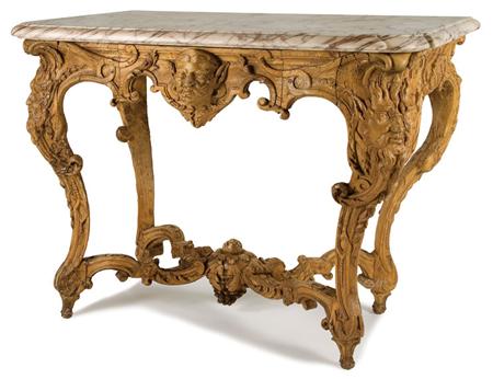 Appraisal: Continental Rococo Walnut Console Estimate -