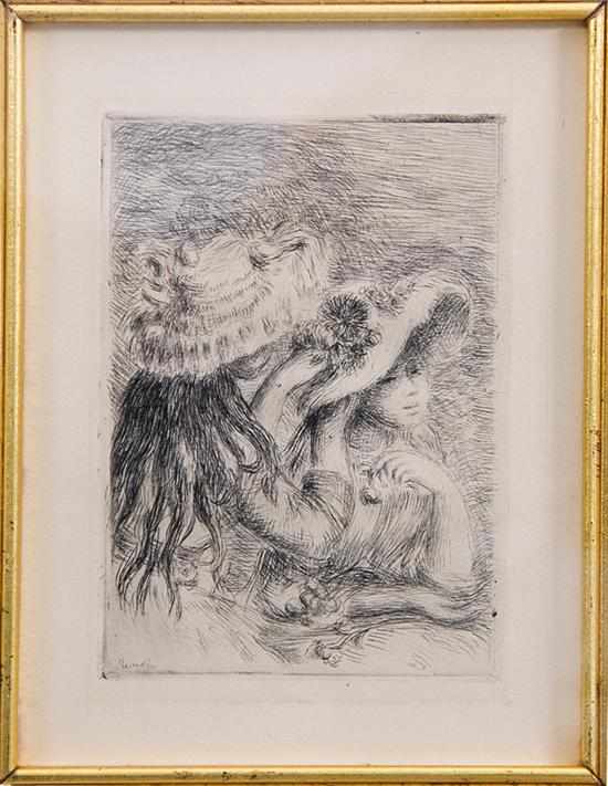 Appraisal: Pierre-Auguste Renoir France - LE CHAPEAU EPINGLE etching framed signed