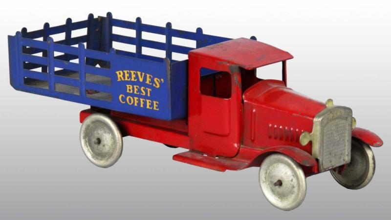 Appraisal: Pressed Steel Metalcraft Reeve's Coffee Truck Toy Description American Stake