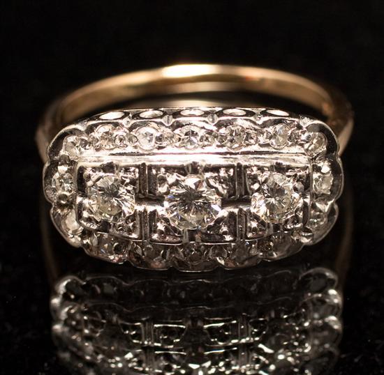 Appraisal: Art Deco K yellow gold and diamond ring diamonds set