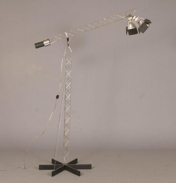 Appraisal: Curtis Jere two light crane floor lamp signed and dated