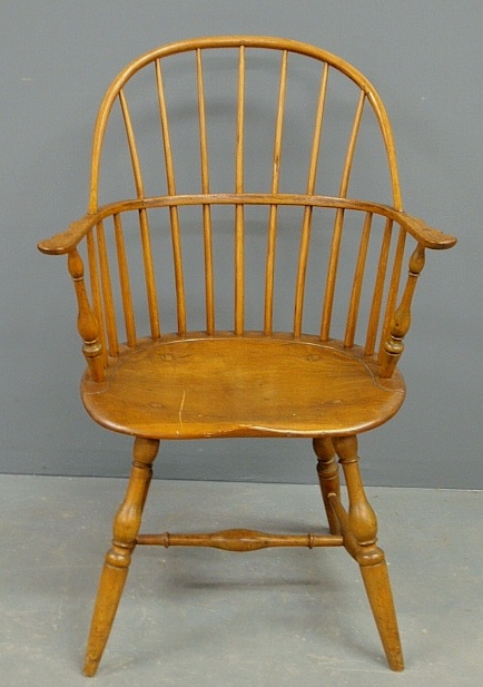 Appraisal: - Sack-back Windsor armchair early th c with baluster turned