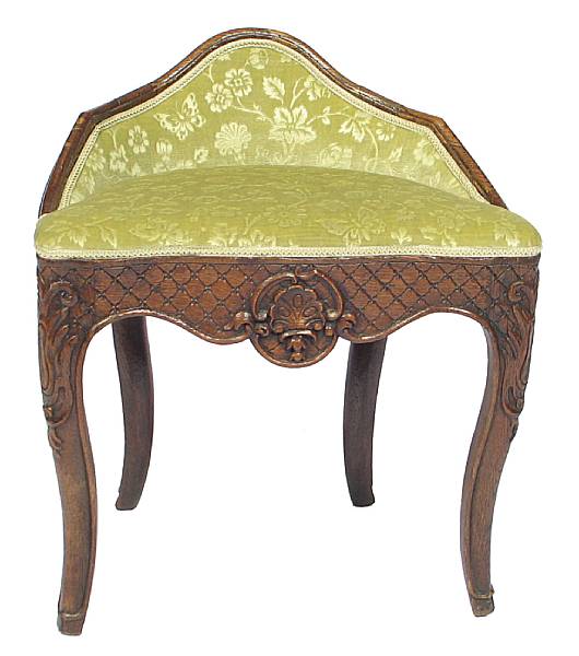 Appraisal: A Louis XV style carved oak stool height in width