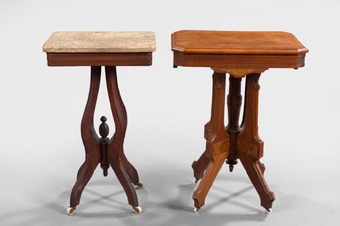 Appraisal: Two American Late Victorian Walnut Side Tables late th century