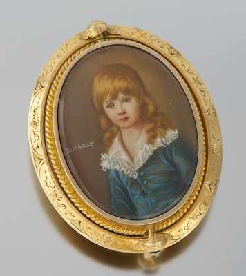 Appraisal: An Italian k Gold Portrait Swivel Brooch k yellow gold