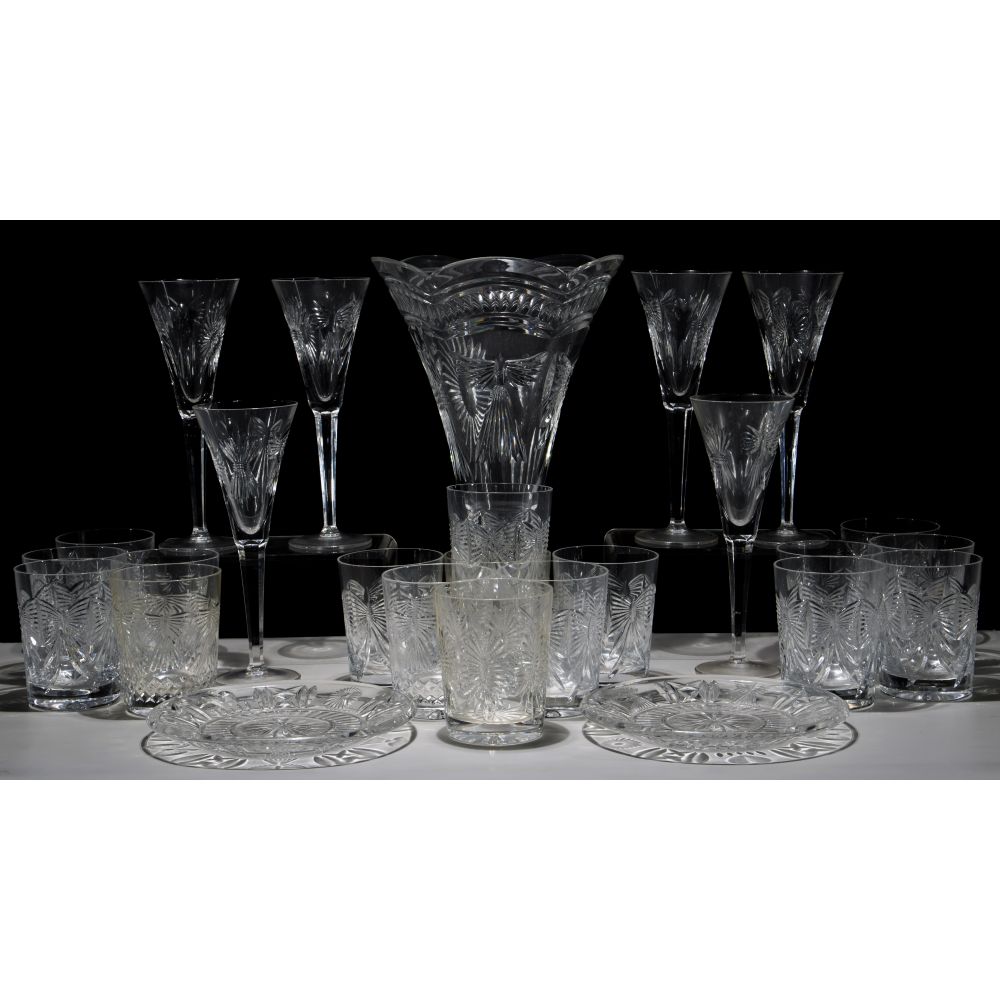 Appraisal: WATERFORD CRYSTAL MILLENNIUM ASSORTMENT items including flutes double old fashions