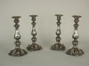 Appraisal: CANDLE STICKS - Set of four Victorian silverplated grape and