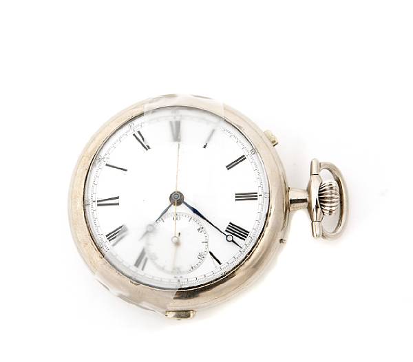 Appraisal: A silver cased hour repeating pocket watch with subsidiary second