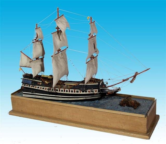 Appraisal: A SCALE MODEL OF A THREE MASTED SAILING SHIP with