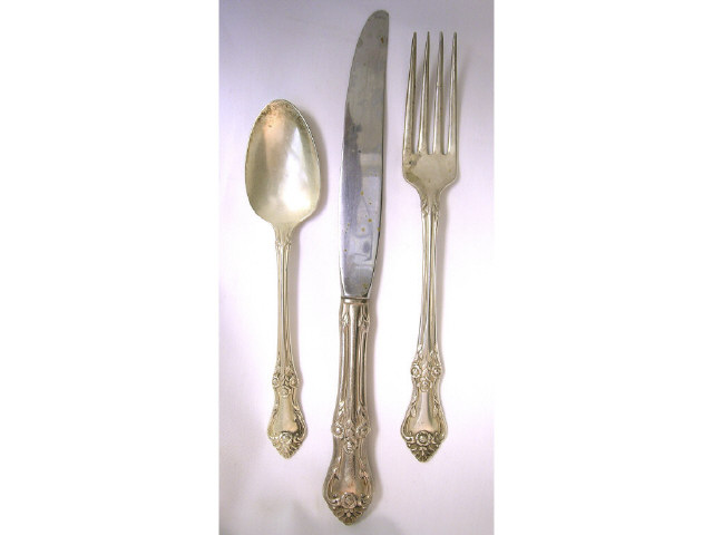 Appraisal: Partial set of Oneida Afterglow pattern sterling flatware including six