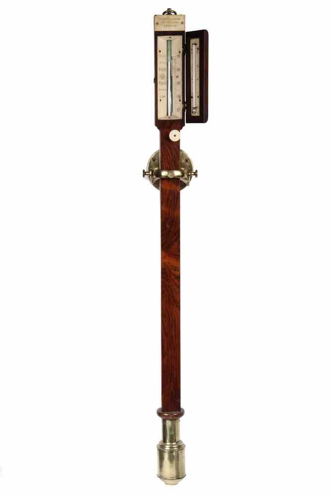 Appraisal: ENGLISH STICK BAROMETER - Early th c Rosewood Cased Barometer