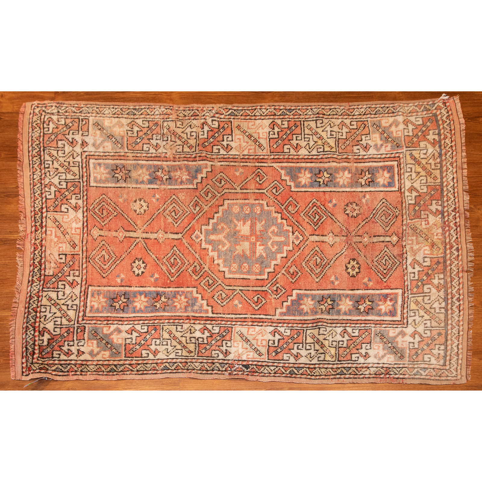 Appraisal: SEMI-ANTIQUE TURKISH RUG X Second quarter- th century hand-knotted wool