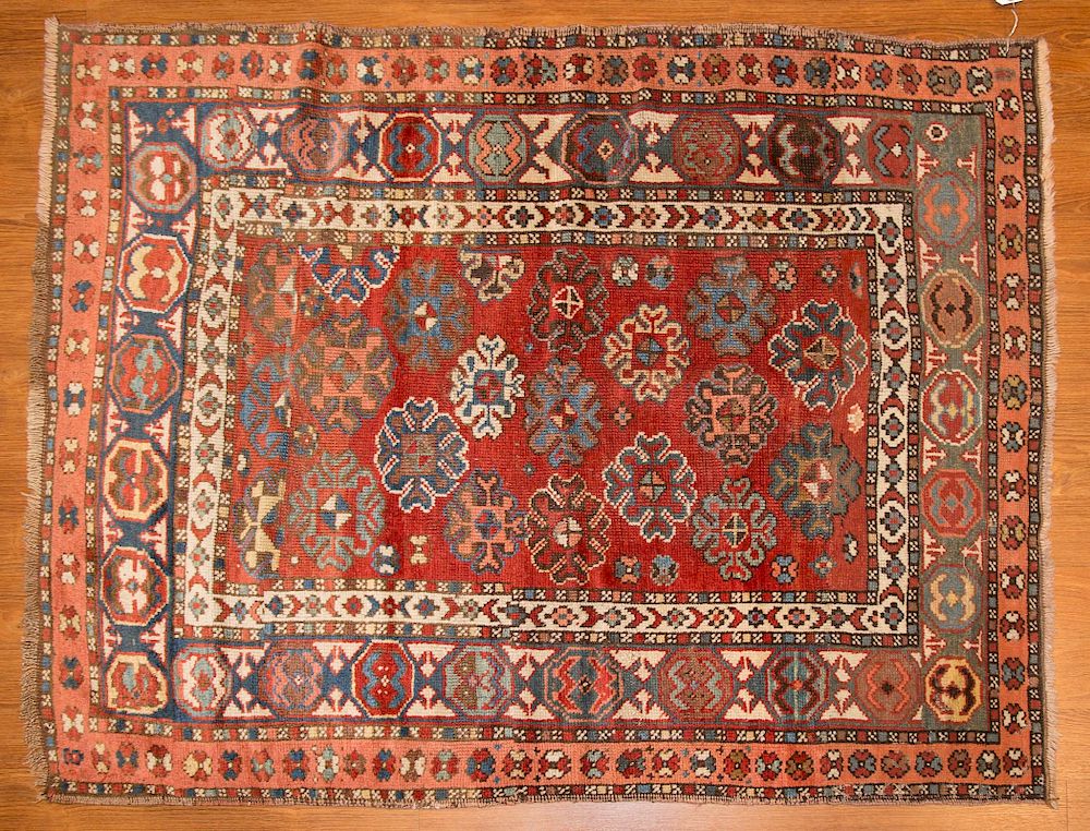 Appraisal: Antique Caucasian rug approx x Caucasus circa Condition Professionally repaired