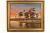 Appraisal: OOC - Hawaiian Landscape at Sunset signed 'L Jongmans' lower