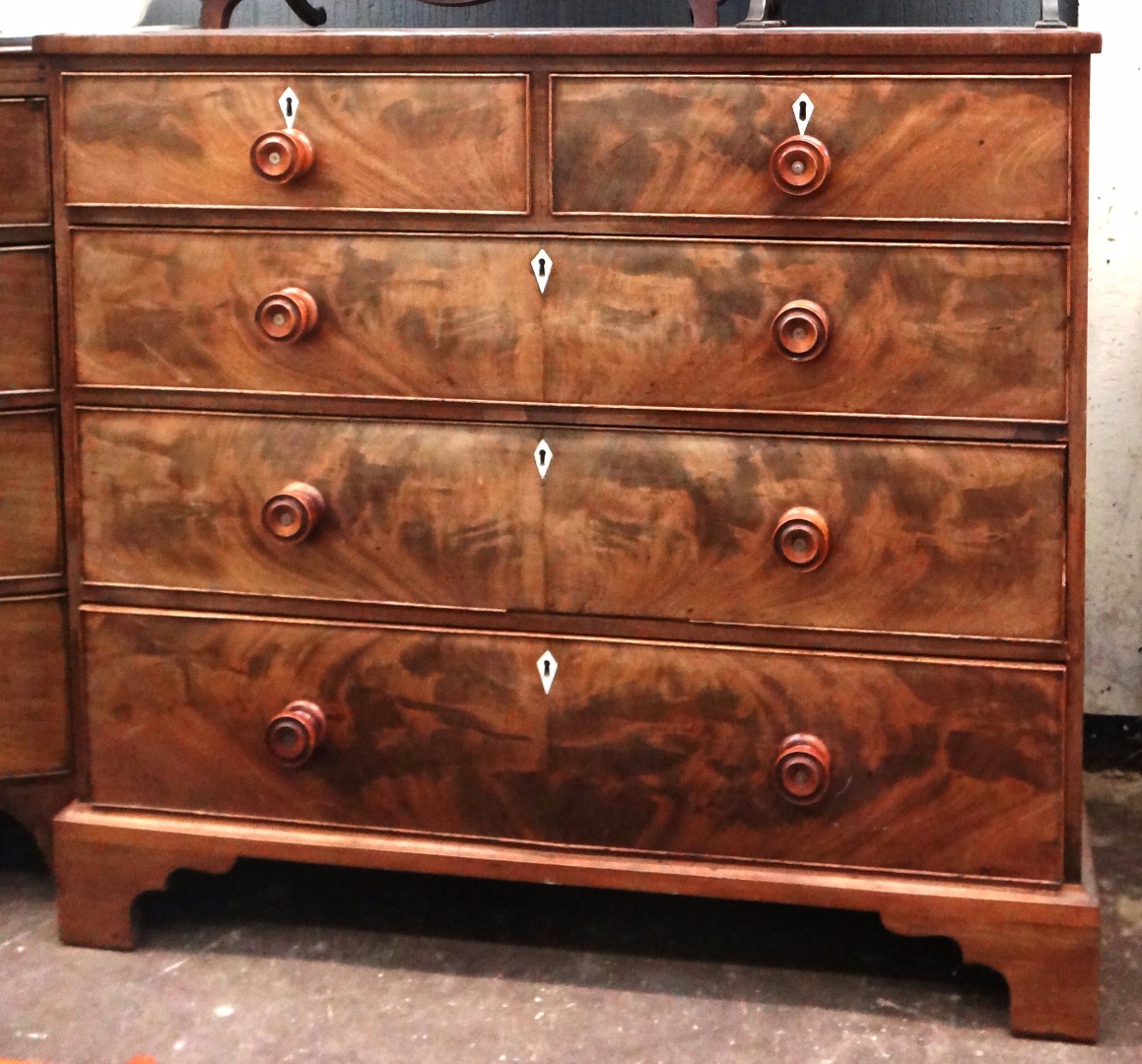 Appraisal: A George III and later mahogany chest fitted with two