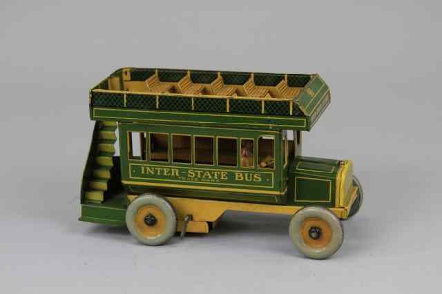 Appraisal: INTERSTATE BUS Strauss lithographed tin done in green and orange