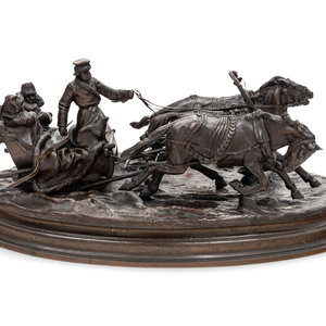 Appraisal: Vasily Grachev Russian - Troika Group bronze signed in Cyrillic