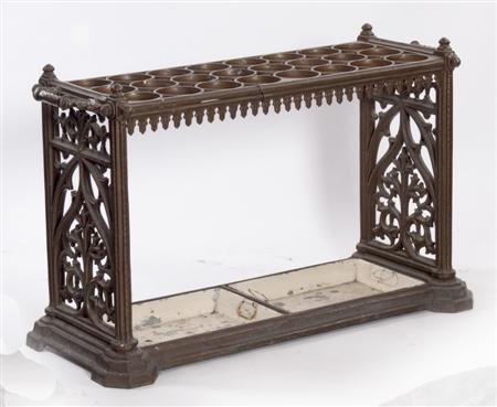 Appraisal: A late th century large Gothic cast iron stick stand