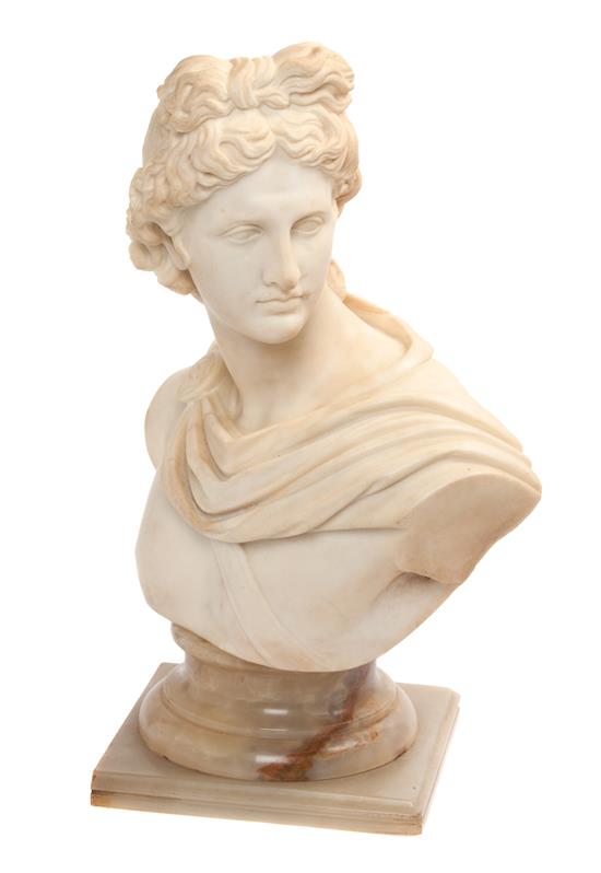 Appraisal: Sale Lot A Continental Marble Bust depicting Apollo Height inches