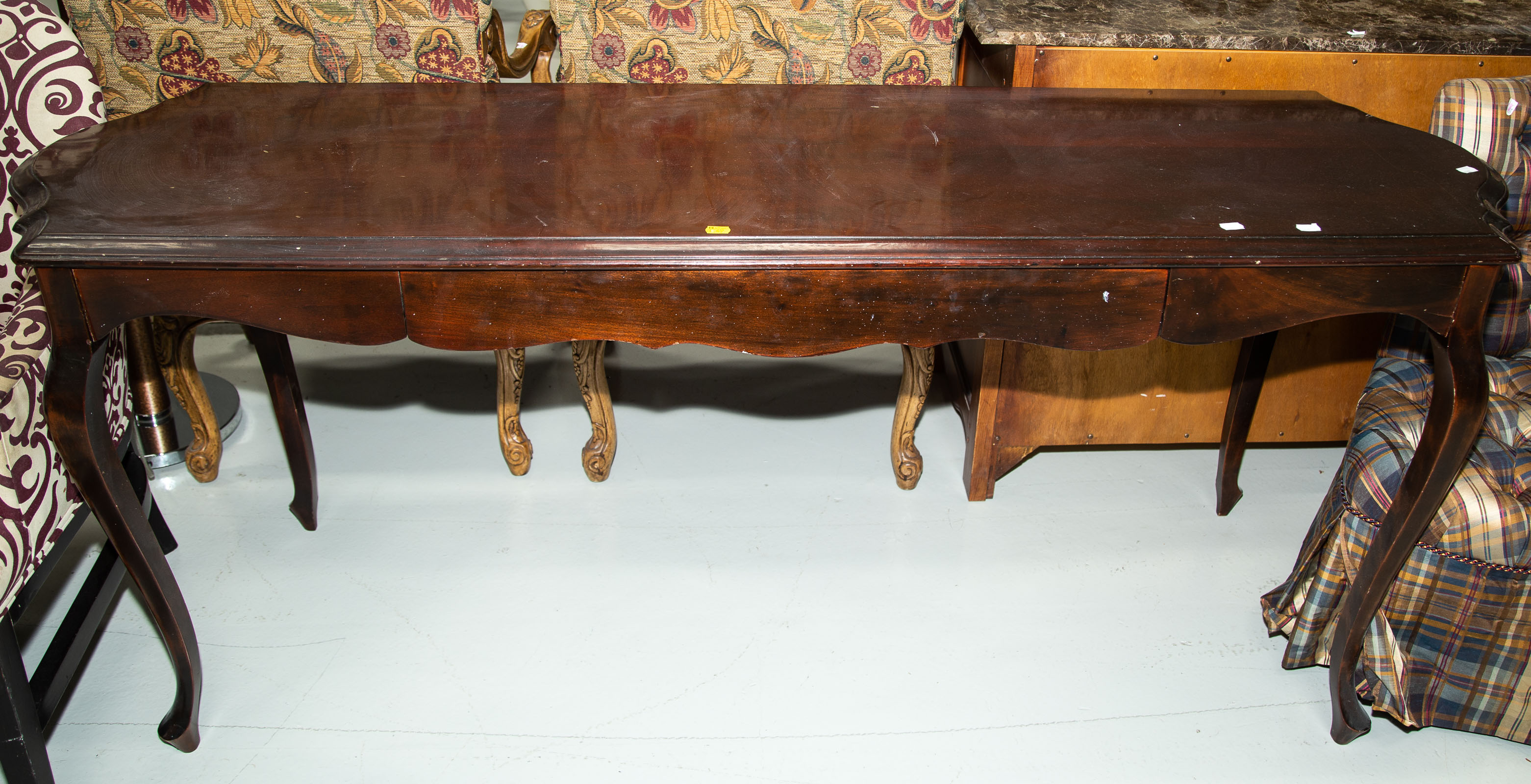 Appraisal: CONTEMPORARY FRENCH STYLE SOFA TABLE Late th century approximately in