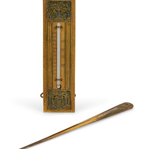 Appraisal: Tiffany Studios American Early th Century Thermometer and Letter Opener