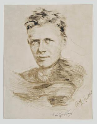 Appraisal: Charles Lindbergh signed portrait chalk lithograph signed in plate lower