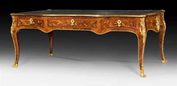 Appraisal: LARGE BUREAU PLAT A DOUBLE FACE Louis XV attributed to