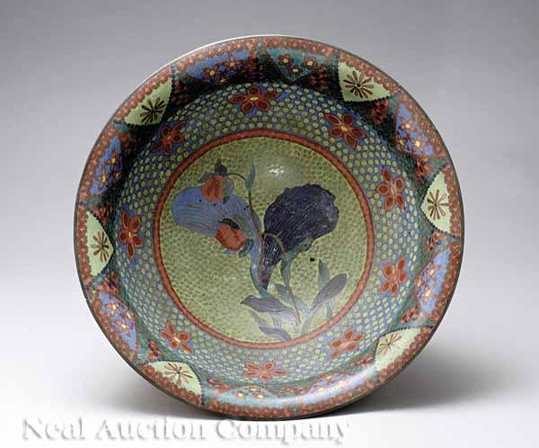 Appraisal: A Large Japanese Cloisonn Enamel Bowl Meiji - the well