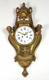 Appraisal: Neoclassical style gilt bronze cartel clock with movement by Japy