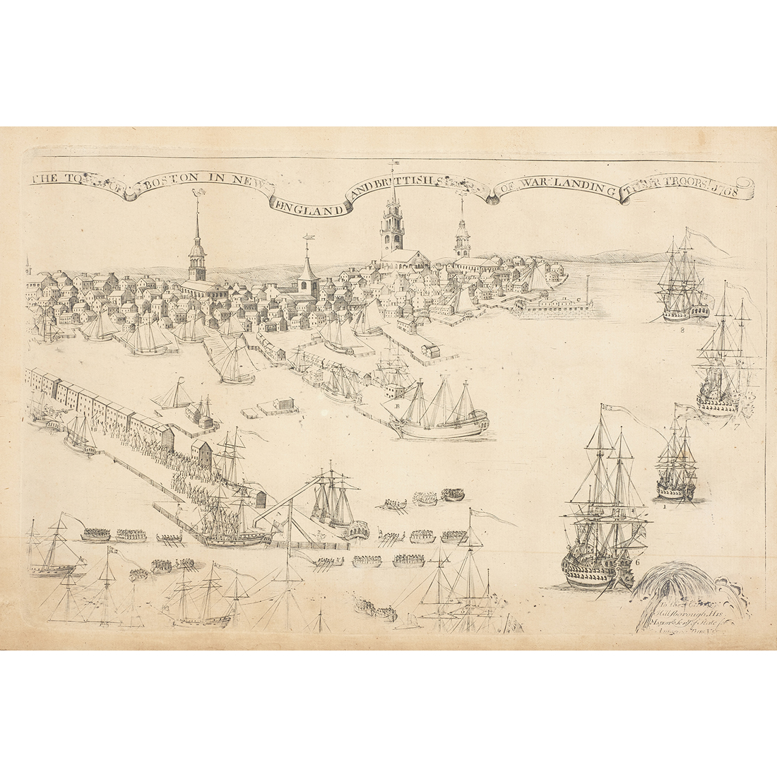 Appraisal: PRINT PAUL REVERE After Paul Revere American - The Town