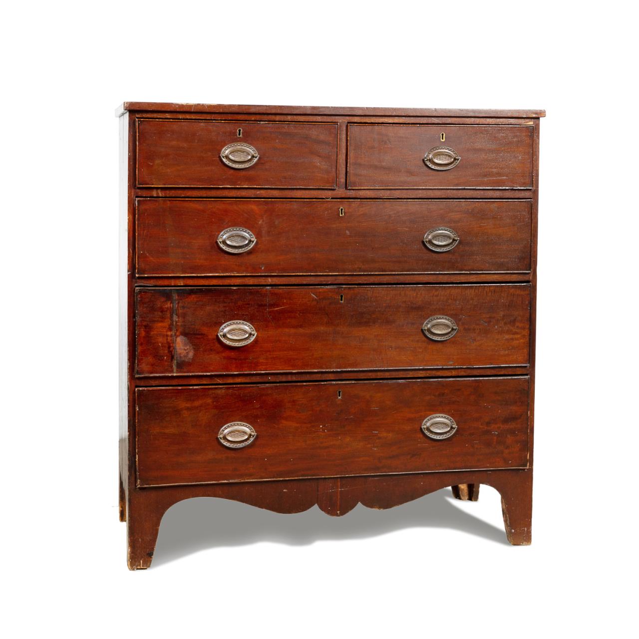 Appraisal: TH C HEPPLEWHITE STYLE FIVE DRAWER CHEST American or English