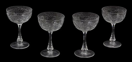 Appraisal: Sale Lot A Group of Nine Cut Crystal Wine Goblets