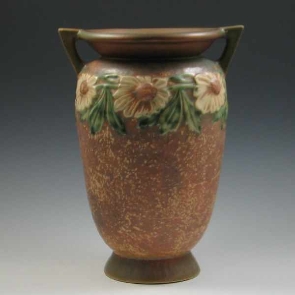 Appraisal: Roseville Dahlrose Handled Vase unmarked rim and handles have been