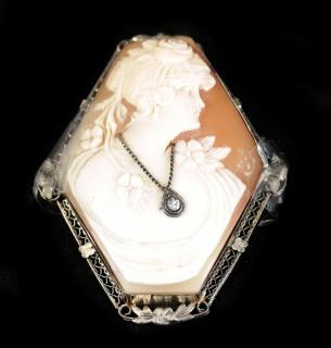 Appraisal: Filigree Cameo Brooch Filigree cameo brooch In good condition