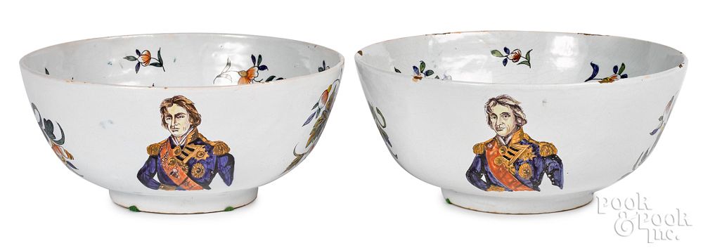 Appraisal: Important pair of English delft bowls ca Important pair of