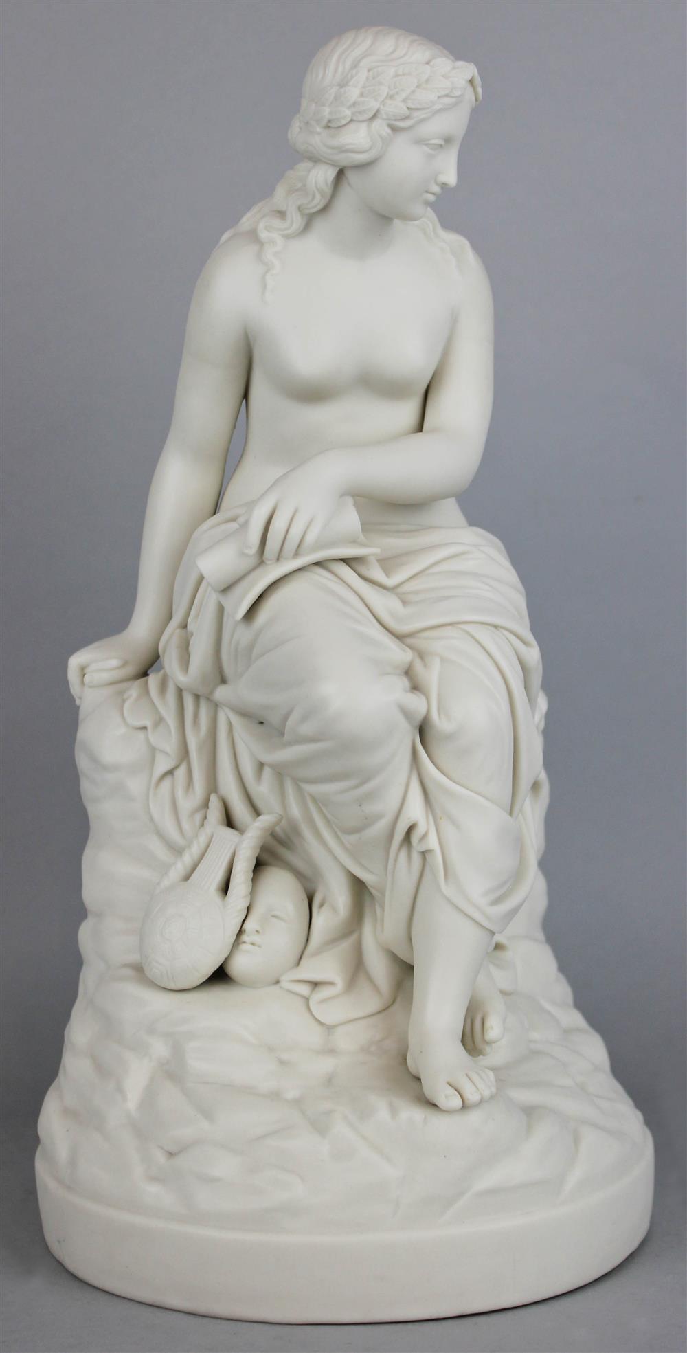 Appraisal: ENGLISH PARIAN FIGURE OF A MUSE ca apparently unmarked scantily