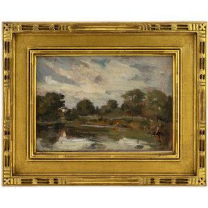 Appraisal: Attributed to Jules Turcas American - Pond in Lyme oil